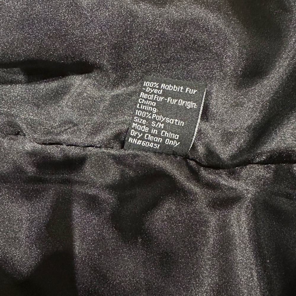 Real Fur Vest Black Rabbit Winter Women S XS - Picture 3 of 10